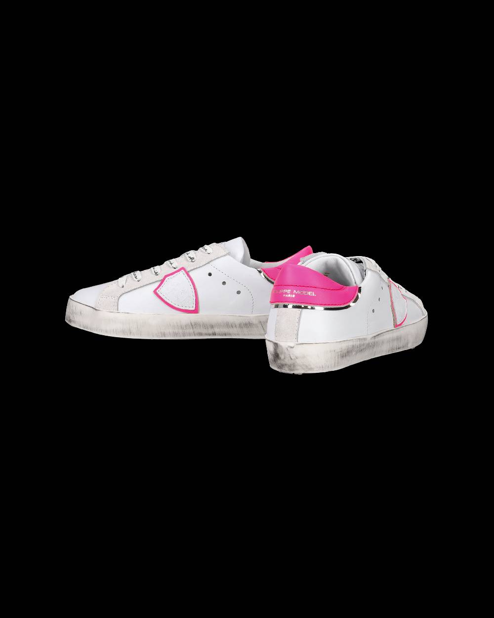 Philippe Model Sneakers Prsx basse da Bambini Bianche e Fucsia in Pelle In Saldo