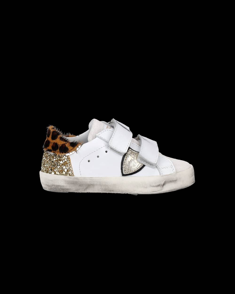 Philippe Model Sneakers Prsx Sportif da Bambini Bianche e Oro in Pelle In Linea