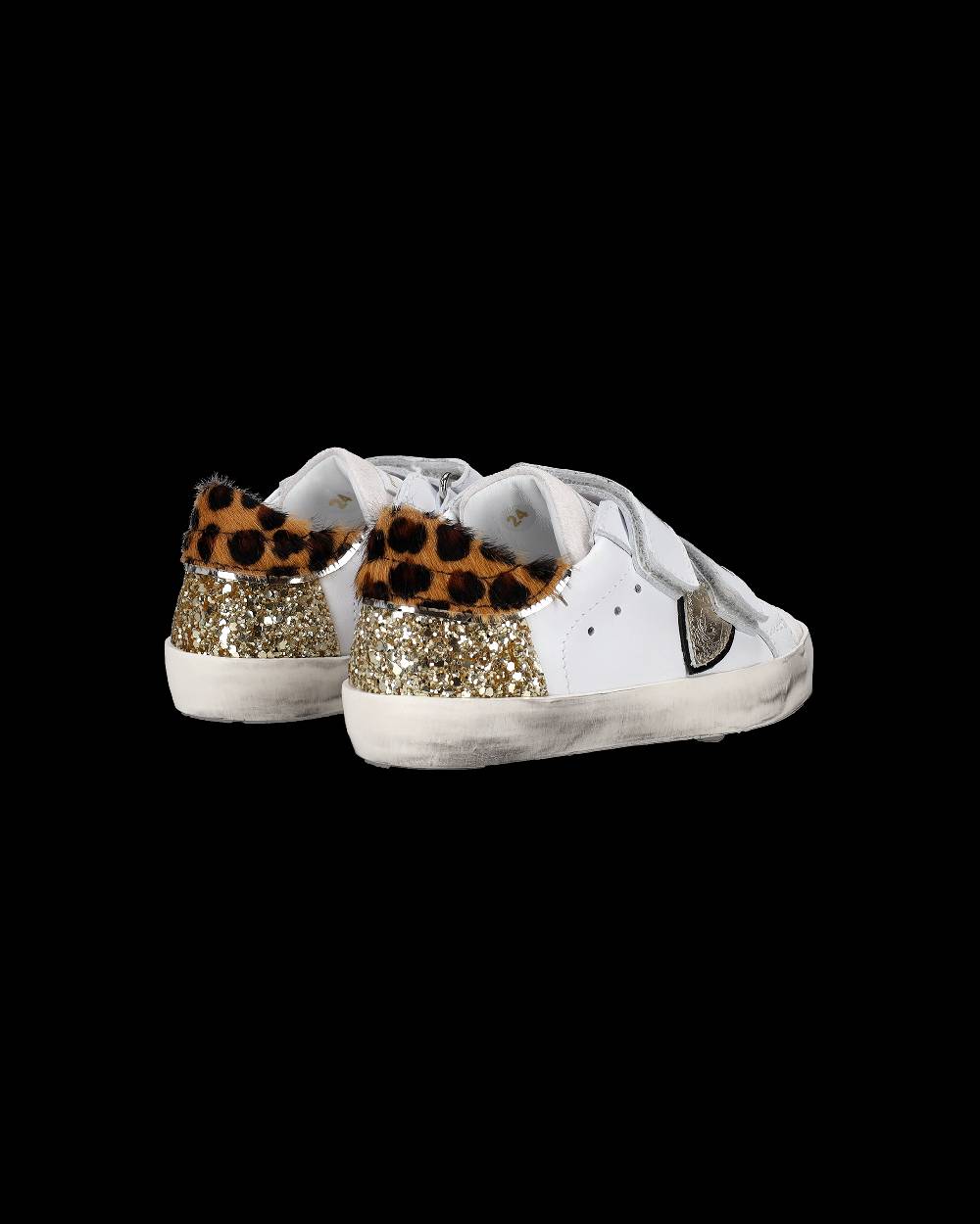 Philippe Model Sneakers Prsx Sportif da Bambini Bianche e Oro in Pelle In Linea