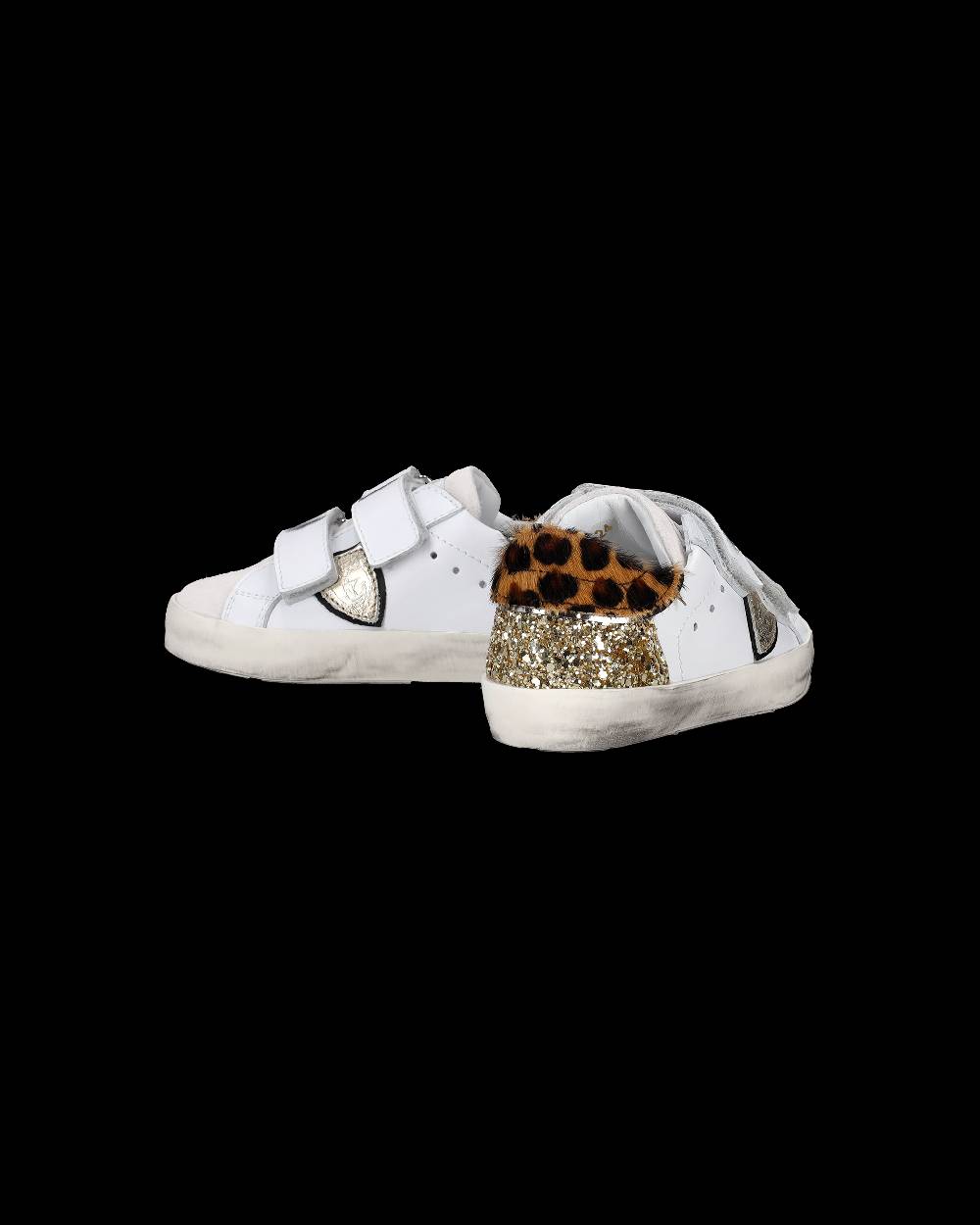 Philippe Model Sneakers Prsx Sportif da Bambini Bianche e Oro in Pelle In Linea
