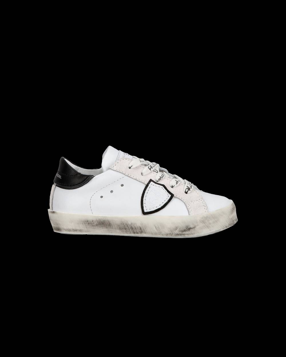 Philippe Model Sneakers Paris da Bambini Bianche e Nere in Pelle Nuovo
