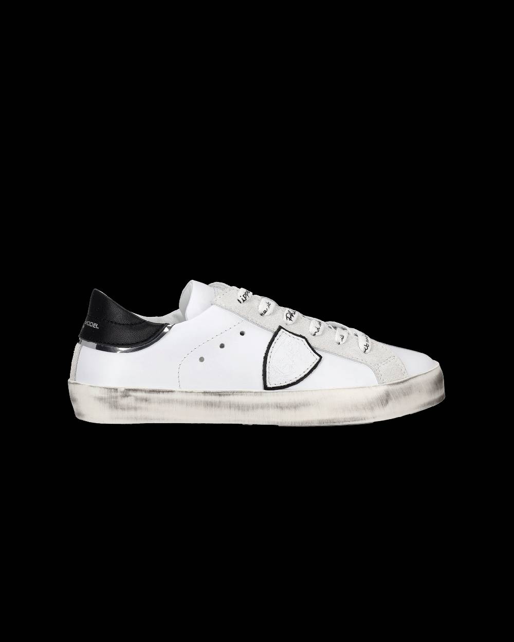 Philippe Model Sneakers Paris da Bambini Bianche e Nere in Pelle Qualità
