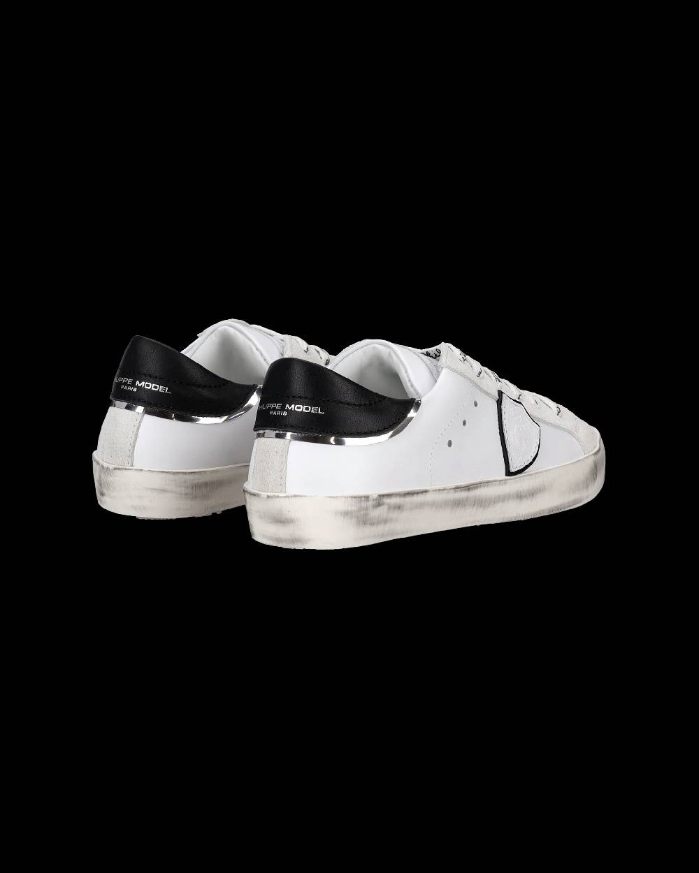 Philippe Model Sneakers Paris da Bambini Bianche e Nere in Pelle Qualità