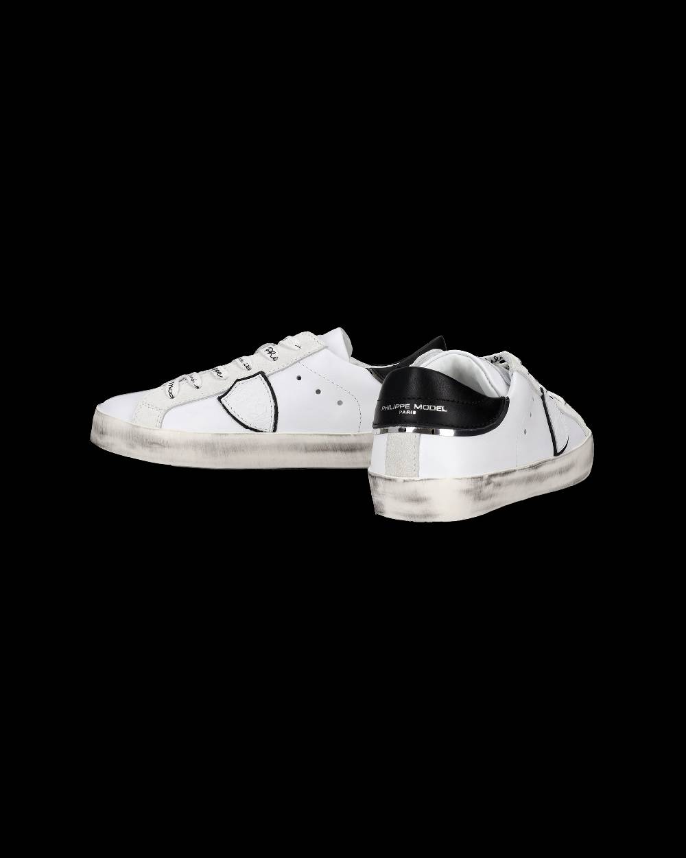 Philippe Model Sneakers Paris da Bambini Bianche e Nere in Pelle Qualità