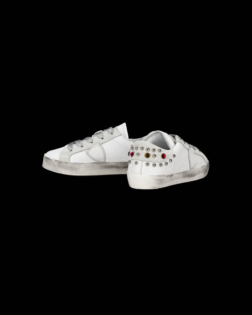Philippe Model Sneakers Paris da Bambini Bianche e Grigie in Pelle Promozione