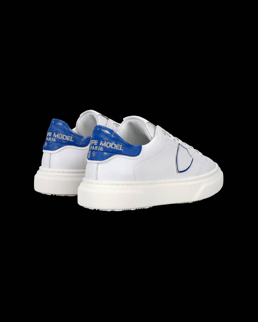 Philippe Model Sneakers Temple da Bambini Bianche e Blu in Pelle Morbida Qualità Garantita
