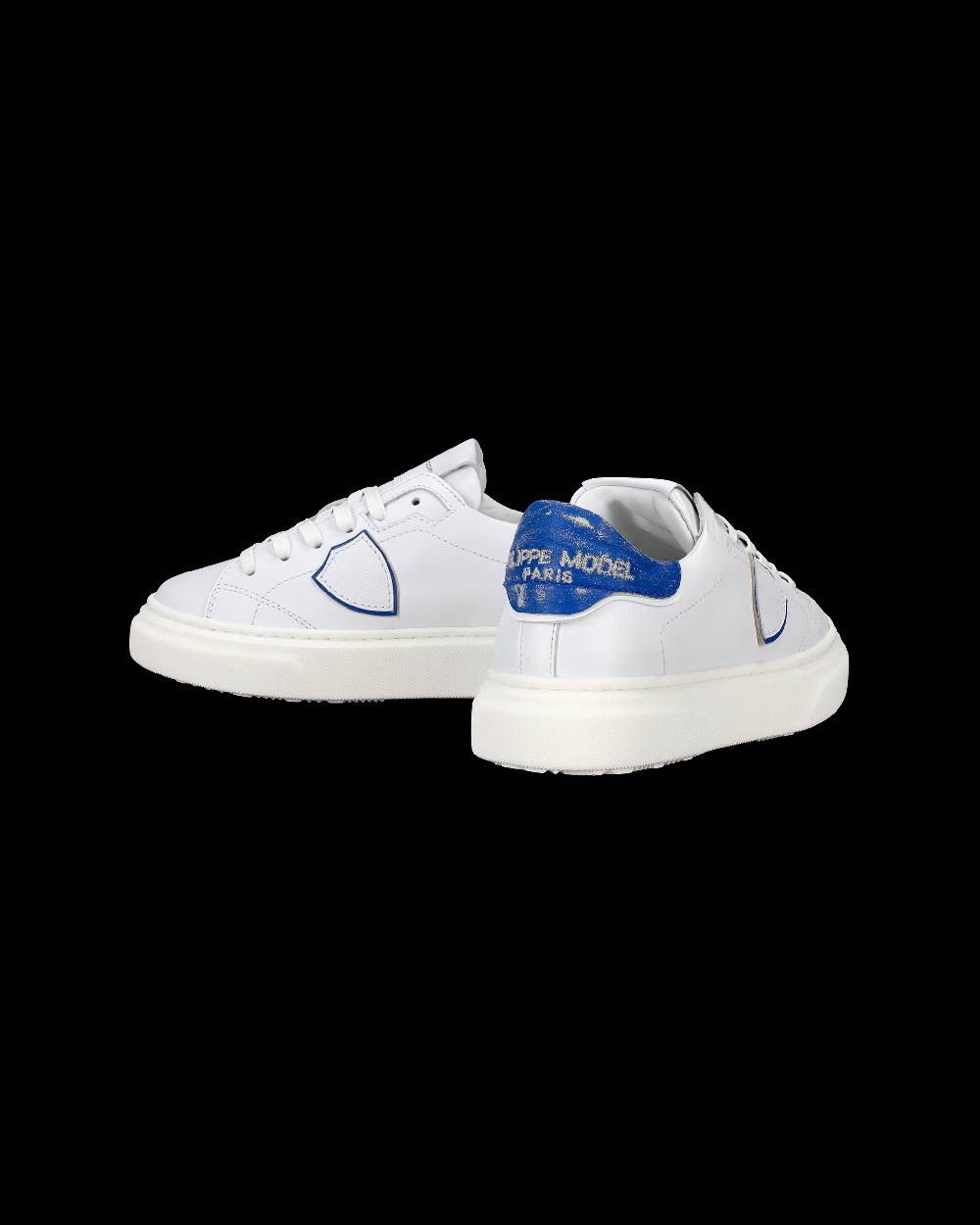 Philippe Model Sneakers Temple da Bambini Bianche e Blu in Pelle Morbida Qualità Garantita