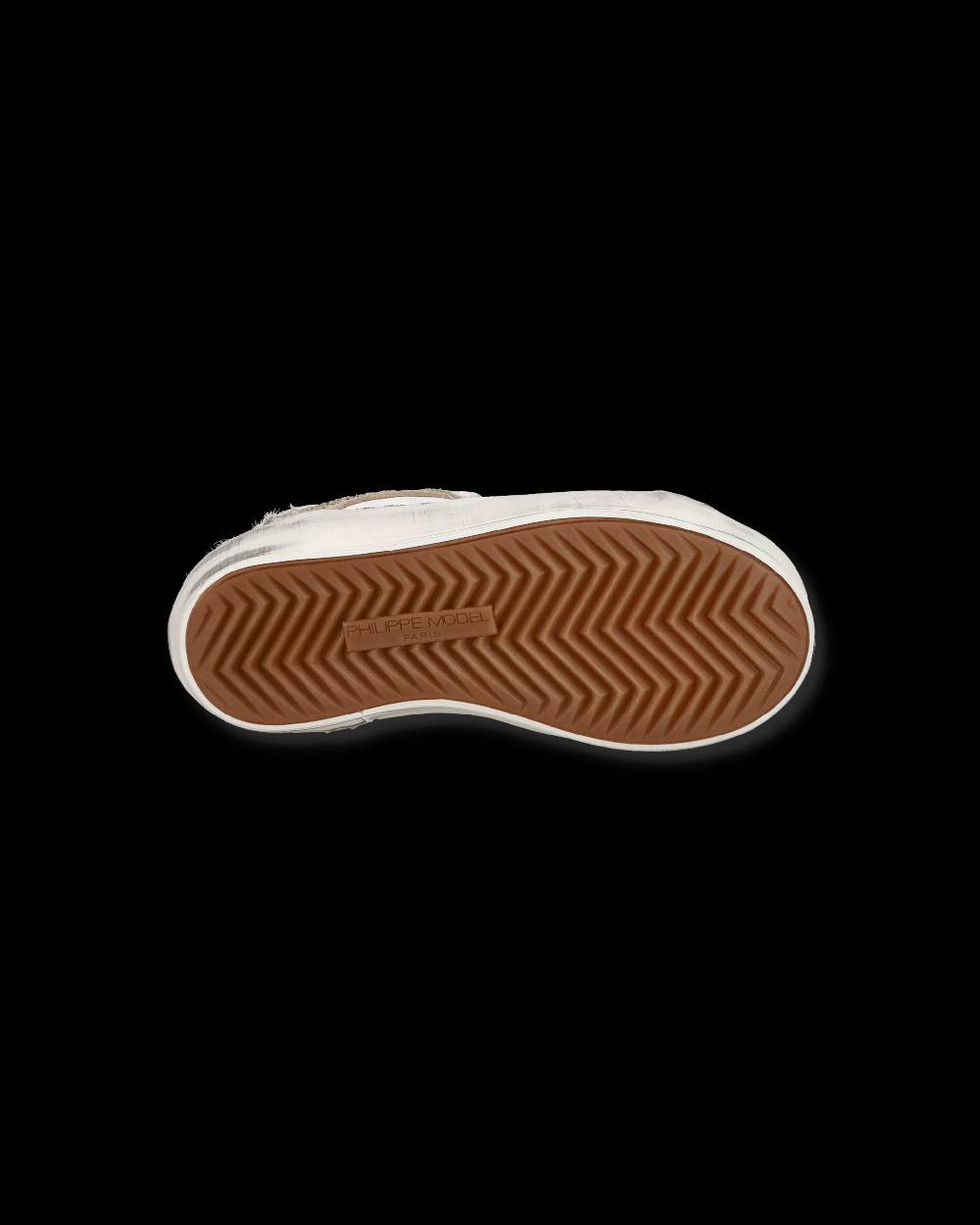 Philippe Model Baby Paris Low-Top Sneakers in Leather, White Gold Consegna Veloce