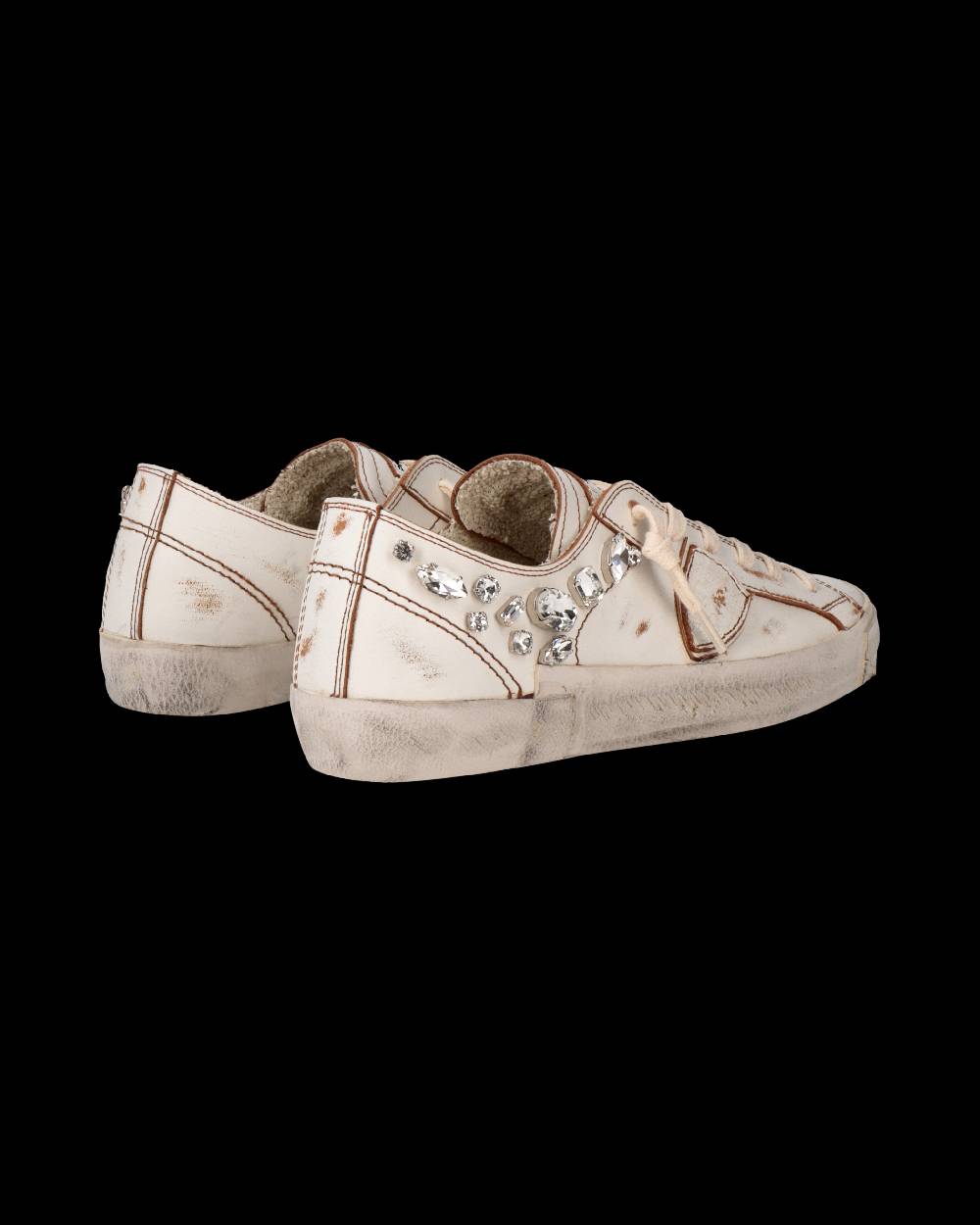 Philippe Model Sneaker Prsx Donna Con Cristalli, Bianco Promozione Limitata