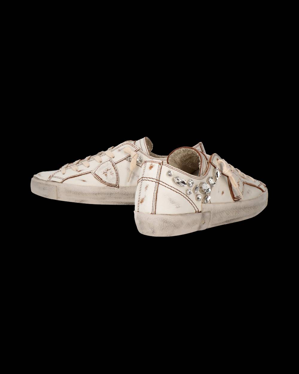 Philippe Model Sneaker Prsx Donna Con Cristalli, Bianco Promozione Limitata
