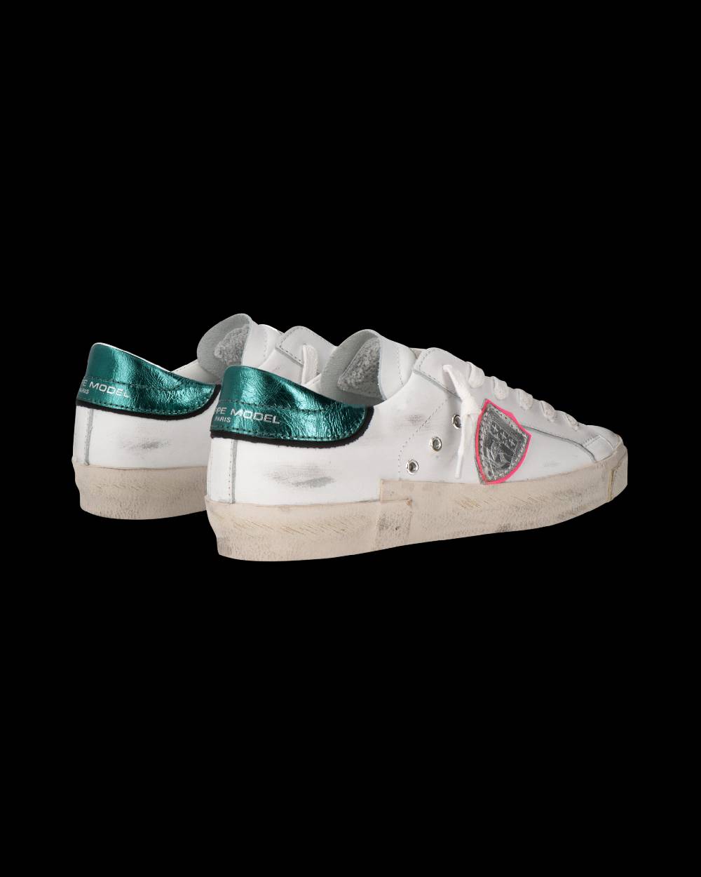 Philippe Model Sneaker Prsx Donna, Bianco e Petrolio Presa