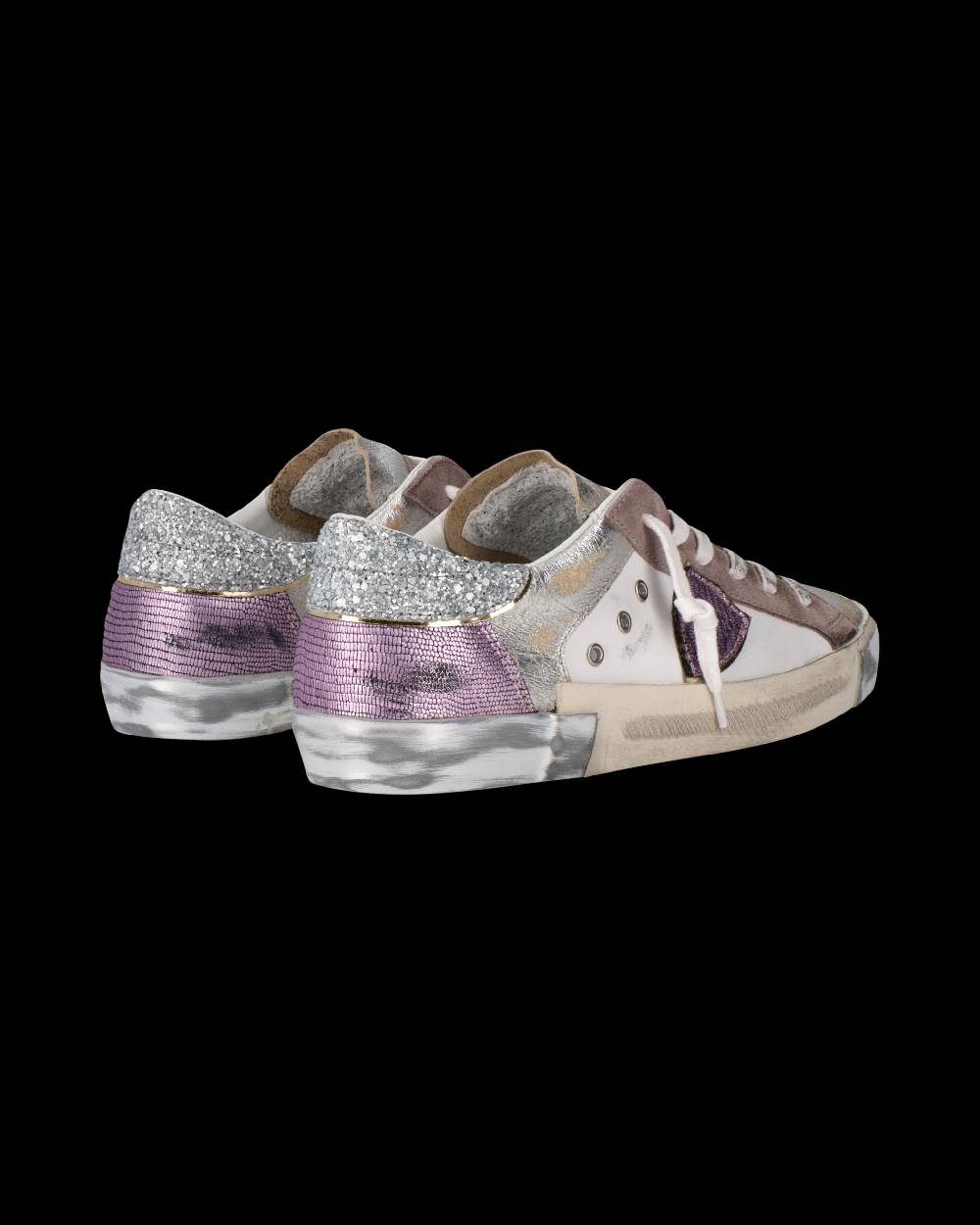 Philippe Model Sneaker Prsx Donna, Bianco Beige e Viola Economico