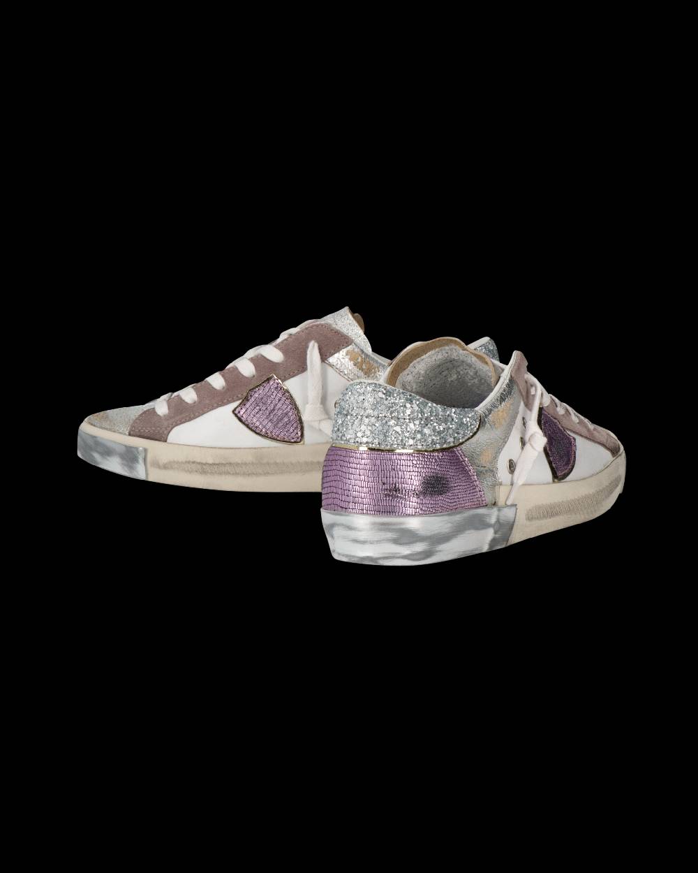Philippe Model Sneaker Prsx Donna, Bianco Beige e Viola Economico