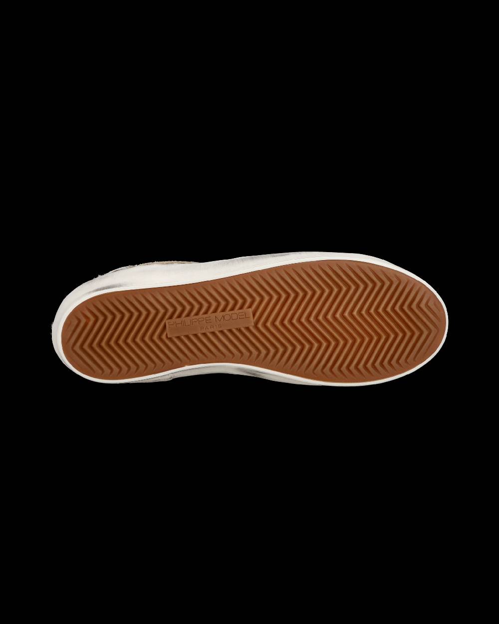 Philippe Model Sneakers basse Paris da Bambino in pelle, Bianco Oro Hotsell