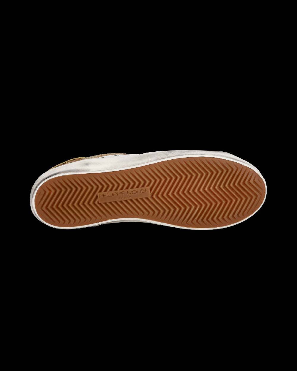 Philippe Model Sneakers basse Paris da Bambino in pelle, Bianco Cognac Vendita Calda