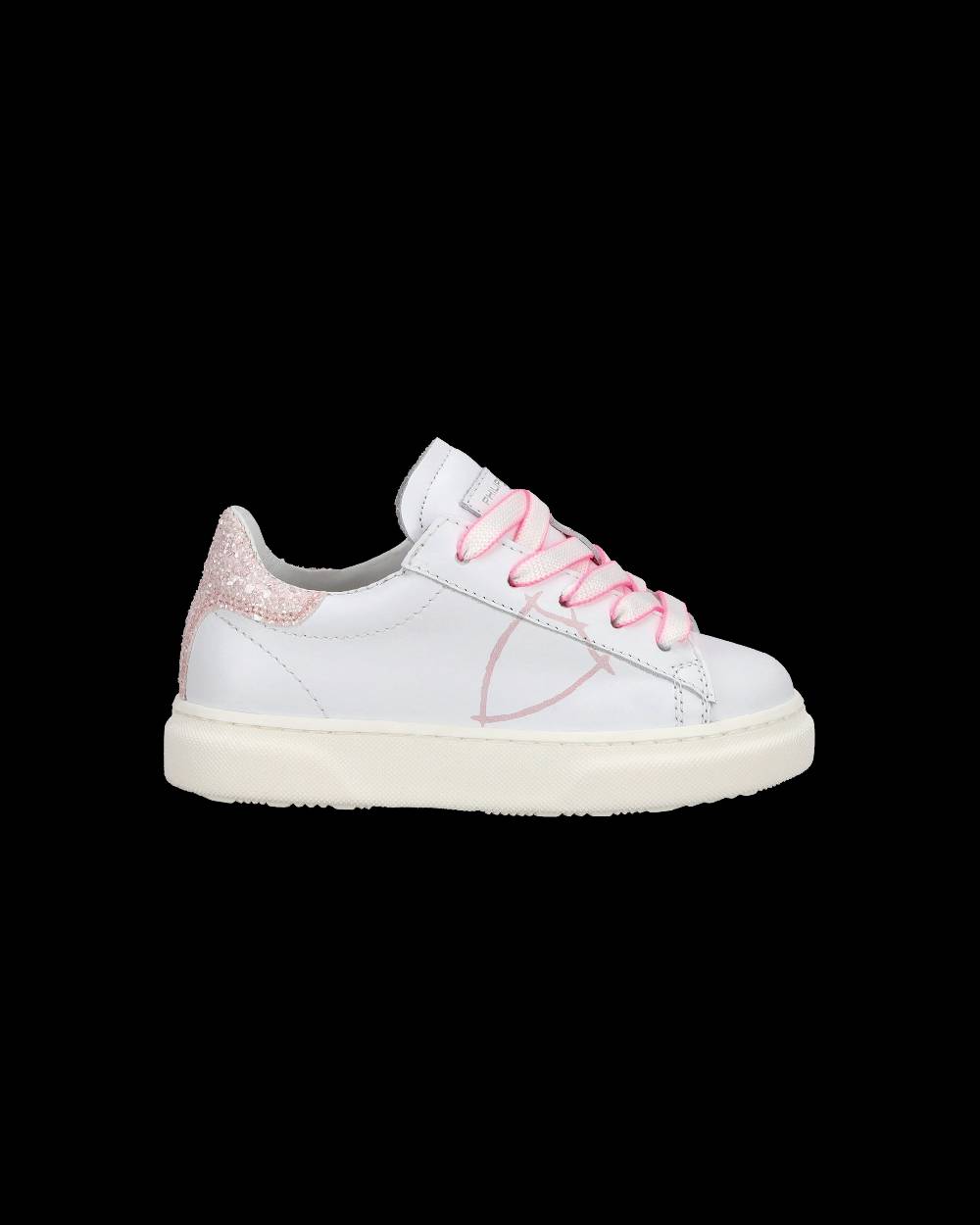 Philippe Model Baby Temple Low-Top Sneakers in Leather, White Pink I Più Venduti