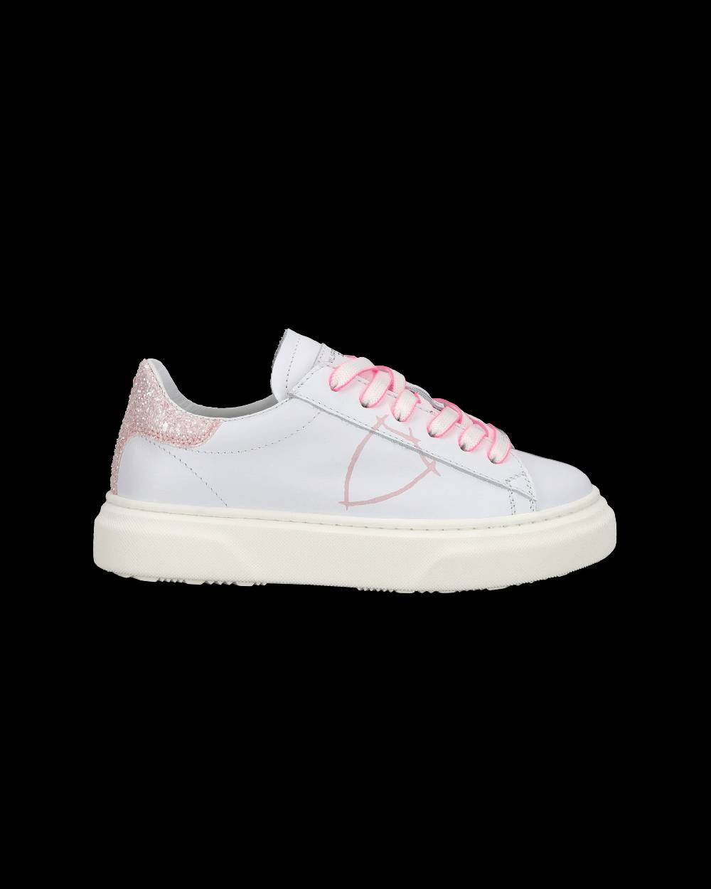 Philippe Model Sneakers basse Temple da Ragazzo in pelle, Bianco Rosa Vendite Flash