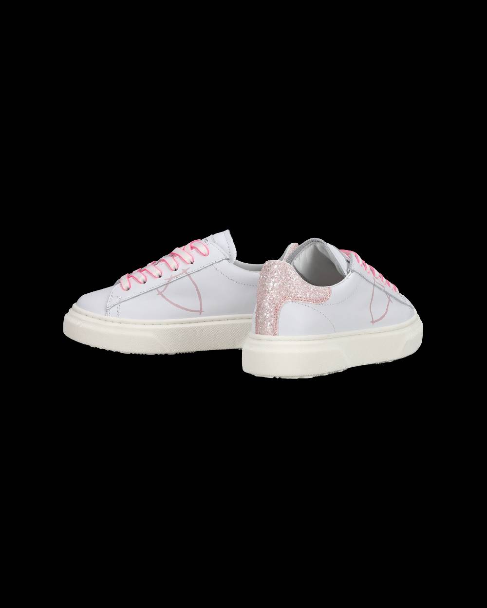 Philippe Model Sneakers basse Temple da Ragazzo in pelle, Bianco Rosa Vendite Flash
