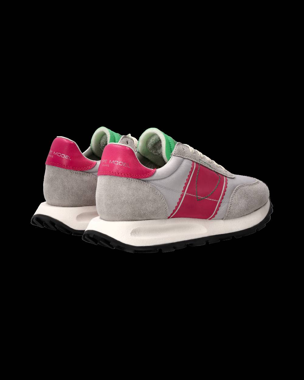 Philippe Model Sneaker Running Tour Donna, Grigio e Fucsia In Linea