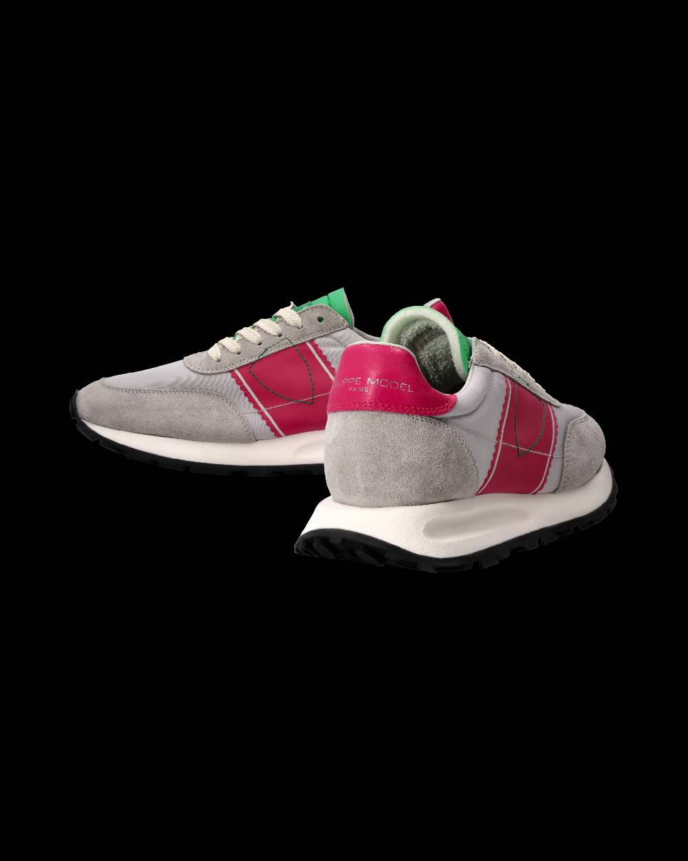 Philippe Model Sneaker Running Tour Donna, Grigio e Fucsia In Linea