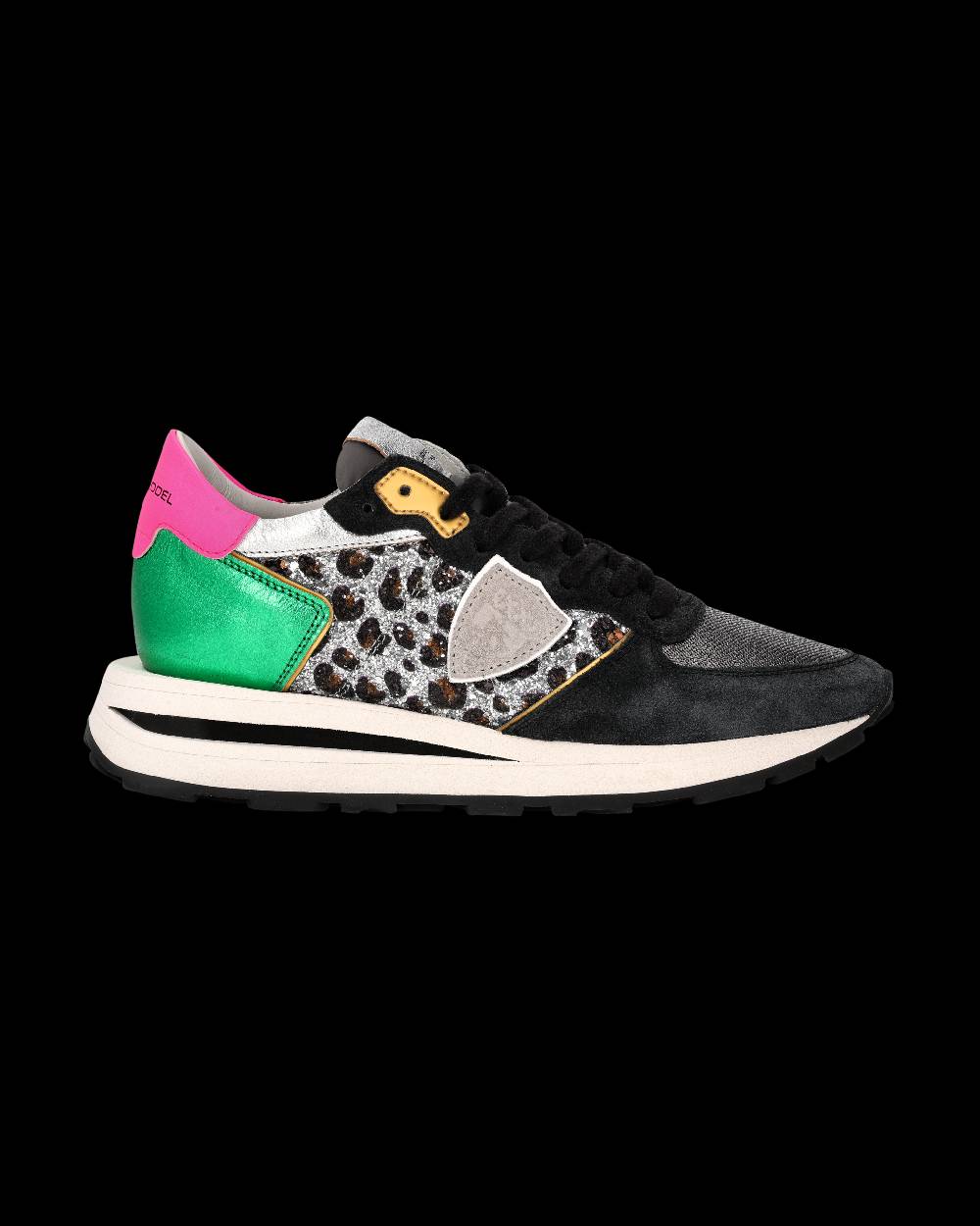Philippe Model Sneaker Tropez Haute Donna, Nero e Verde Vendita
