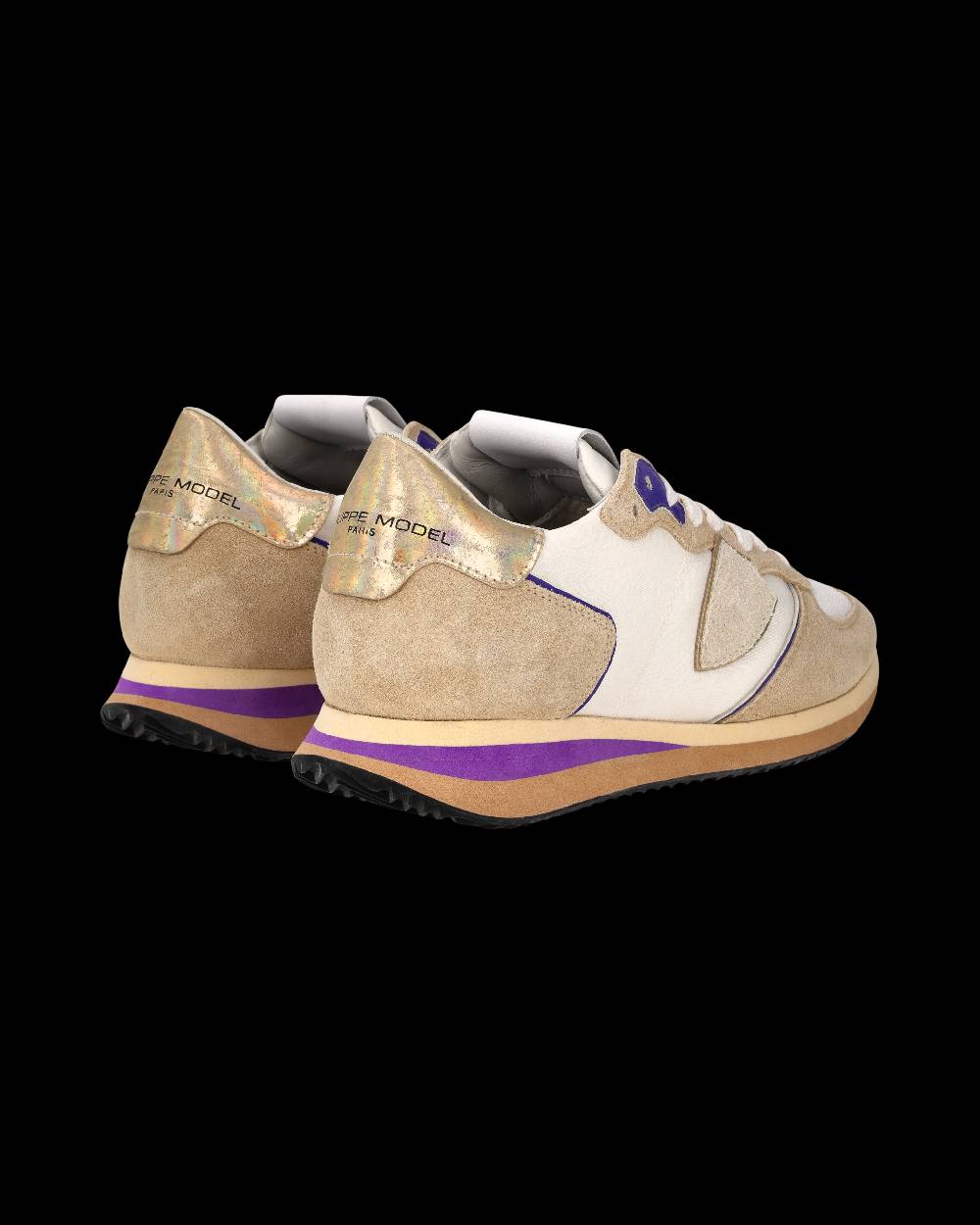 Philippe Model Sneaker Trpx Donna, Beige e Violetto Spedizione Gratuita
