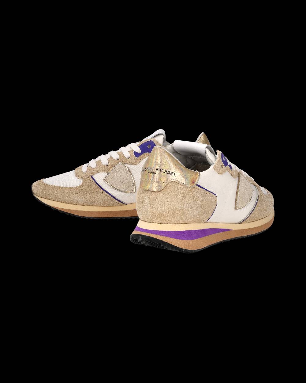Philippe Model Sneaker Trpx Donna, Beige e Violetto Spedizione Gratuita
