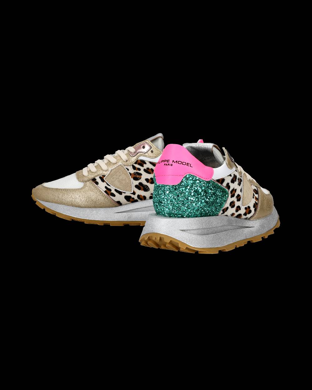Philippe Model Sneaker basse Tropez Haute donna - bianco, fucsia e animalier Pezzi Unici