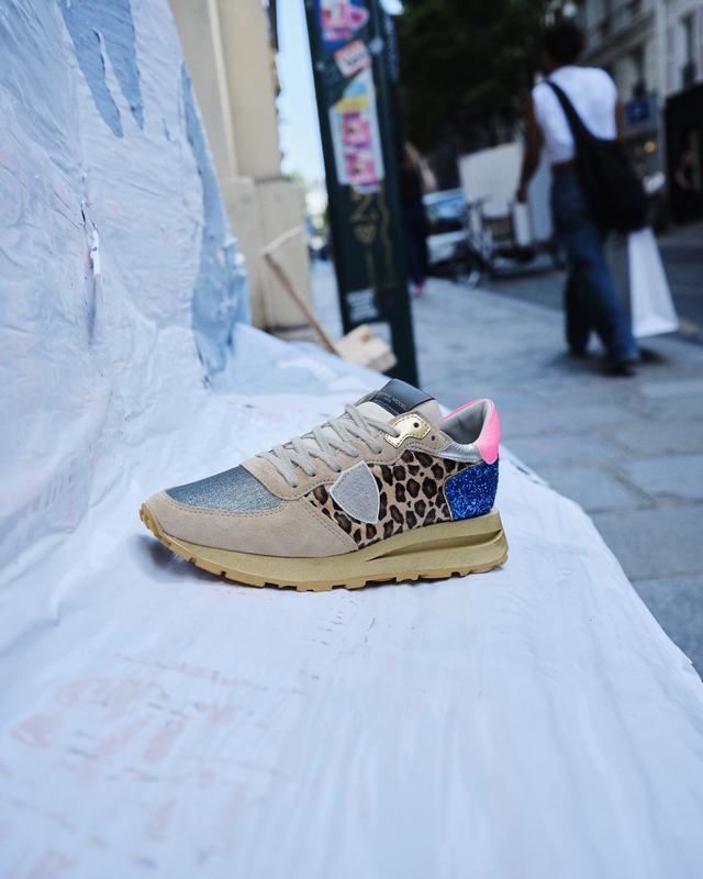Philippe Model Sneaker basse Tropez Haute donna - beige, bluette e rosa Qualità Garantita