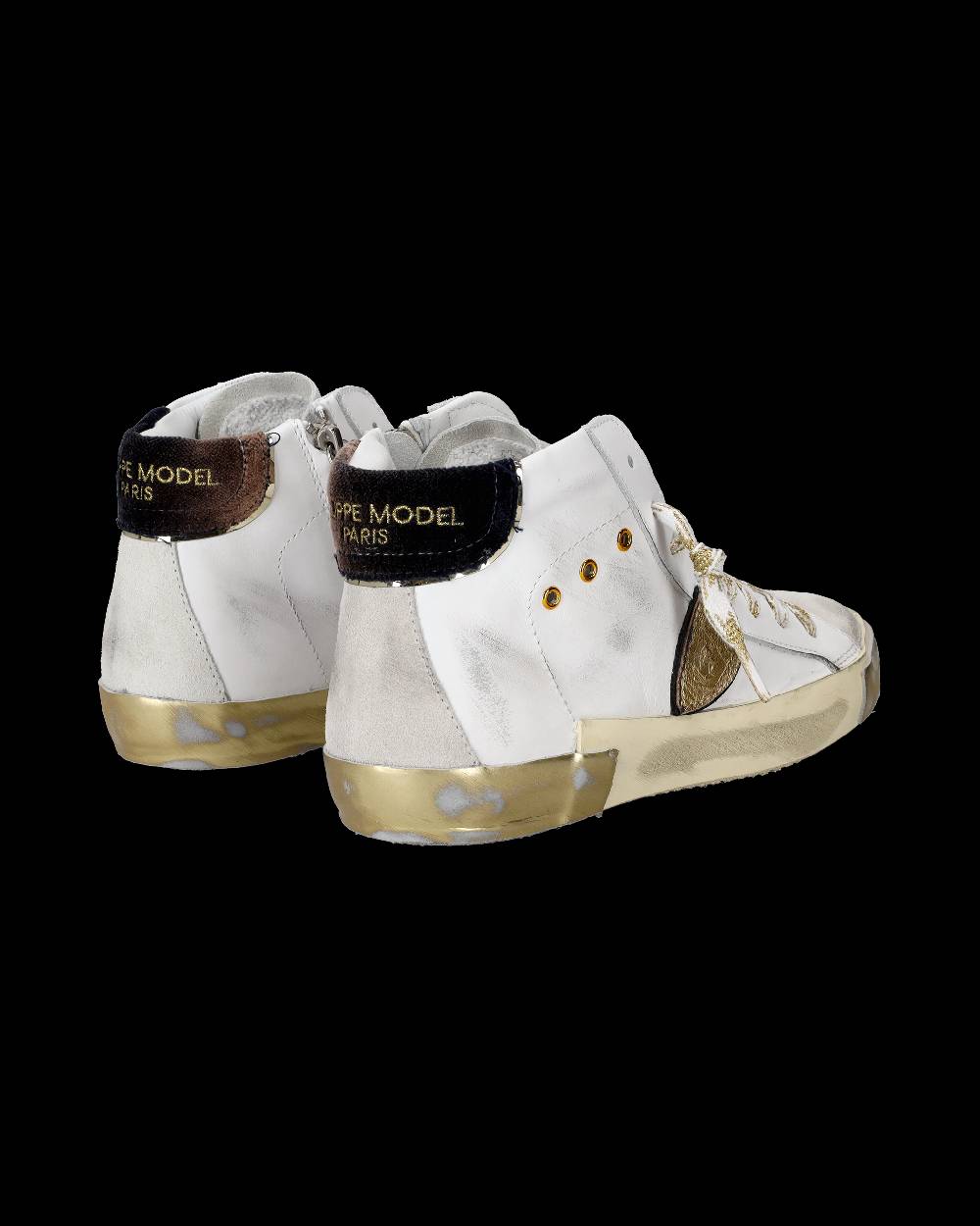 Philippe Model Sneaker high Paris donna - bianco e oro Prezzo Ridotto