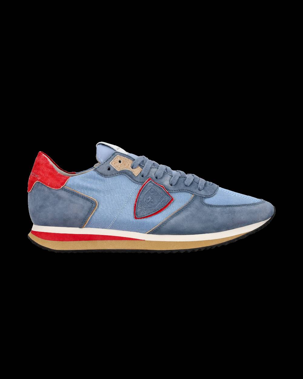 Philippe Model Sneaker casual Trpx da uomo in nylon e pelle Nabuk - Azzurro Saldi