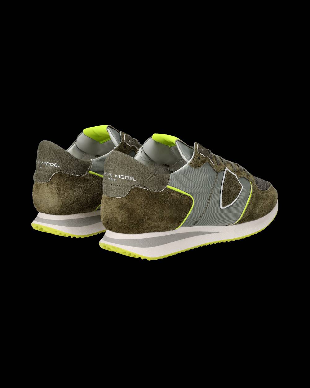 Philippe Model Sneakers Trpx da Uomo Verde militare e Gialle in Tessuto Tecnico Offerte