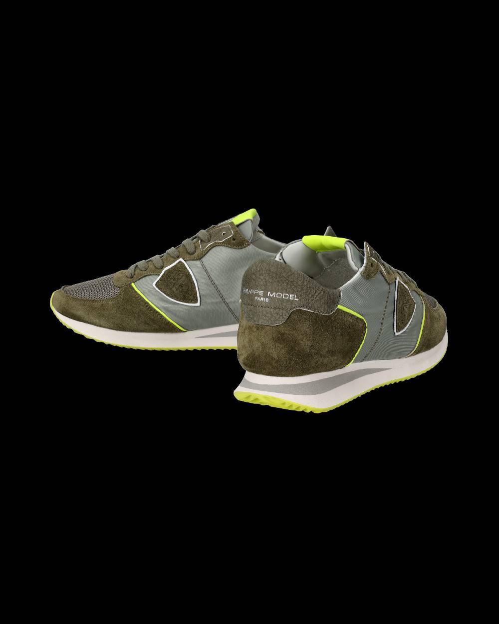 Philippe Model Sneakers Trpx da Uomo Verde militare e Gialle in Tessuto Tecnico Offerte