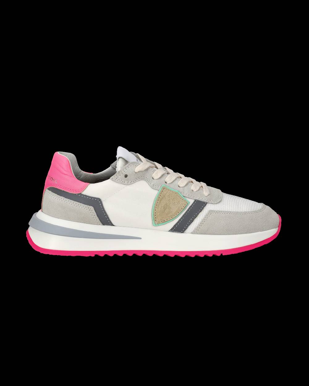 Philippe Model Sneakers Tropez 2.1 da Donna Bianche e Fucsia in Tessuto Tecnico In Saldo