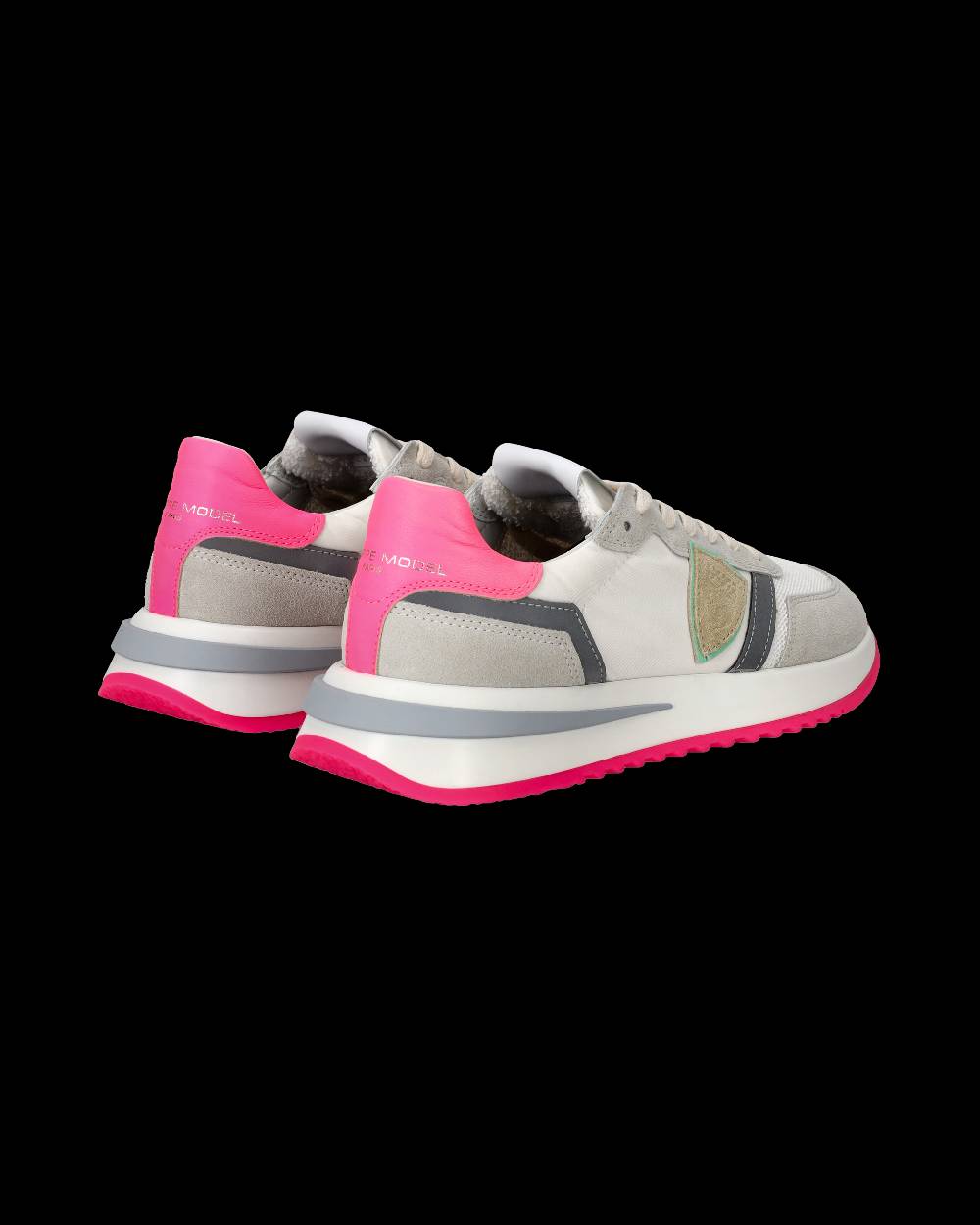 Philippe Model Sneakers Tropez 2.1 da Donna Bianche e Fucsia in Tessuto Tecnico In Saldo