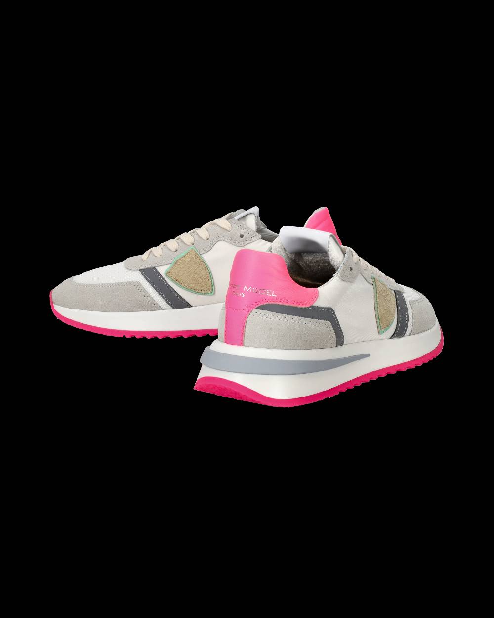 Philippe Model Sneakers Tropez 2.1 da Donna Bianche e Fucsia in Tessuto Tecnico In Saldo