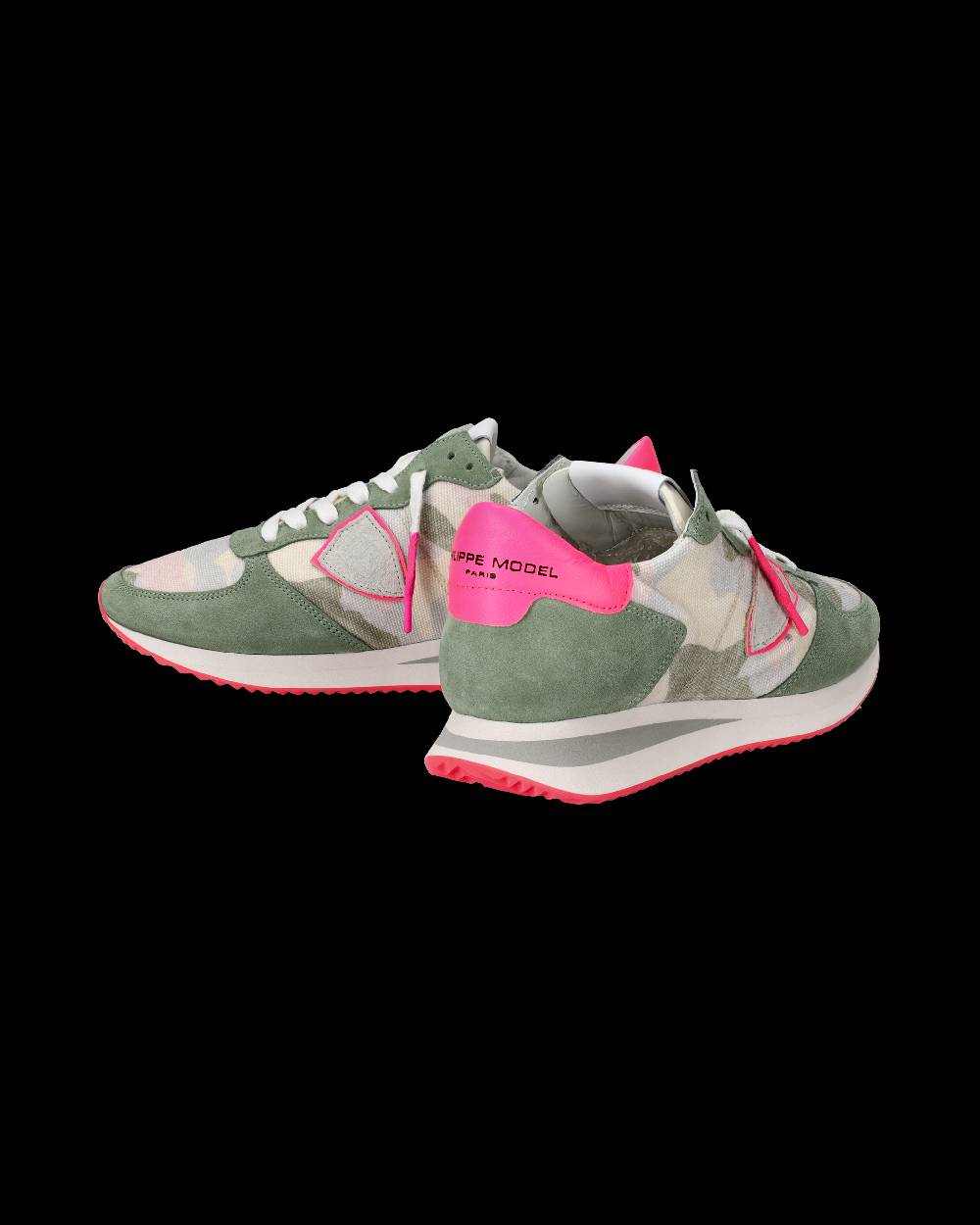 Philippe Model Sneakers Trpx da Donna Verde Camouflage in Tessuto Tecnico Vendita