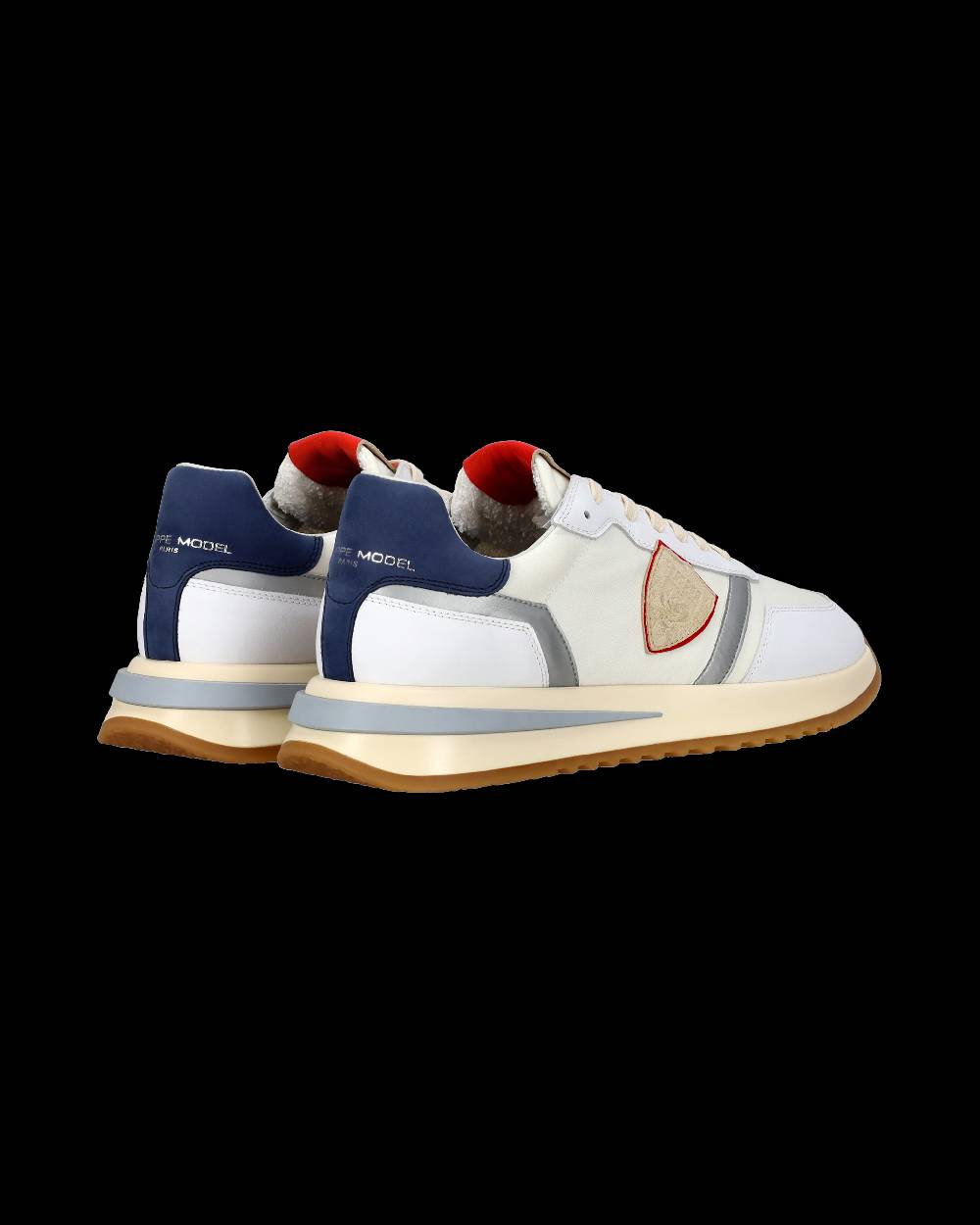 Philippe Model Sneaker casual Tropez 2.1 da uomo in nylon e pelle - Bianco, blu e rosso Spedizione Gratuita