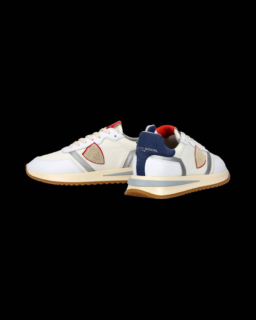 Philippe Model Sneaker casual Tropez 2.1 da uomo in nylon e pelle - Bianco, blu e rosso Spedizione Gratuita