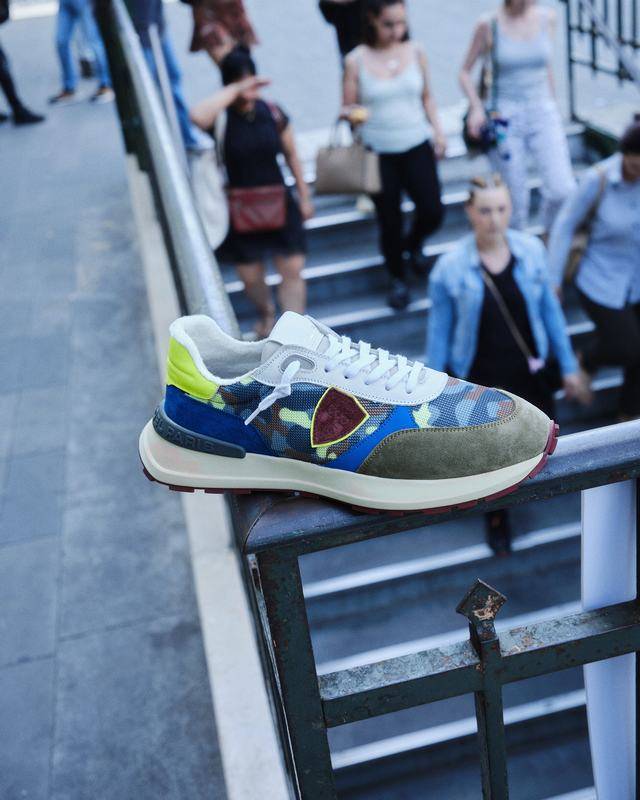 Philippe Model Sneaker running basse Antibes uomo - camouflage, verde e giallo Saldi Di Fabbrica