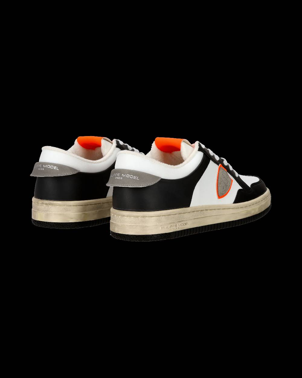 Philippe Model Sneaker streetwear Lyon da uomo in pelle riciclata - Nero e arancione Moda