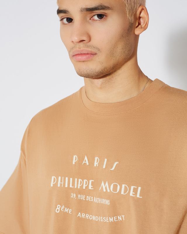 Philippe Model T-Shirt Maurice da Uomo Marrone in Jersey Italy