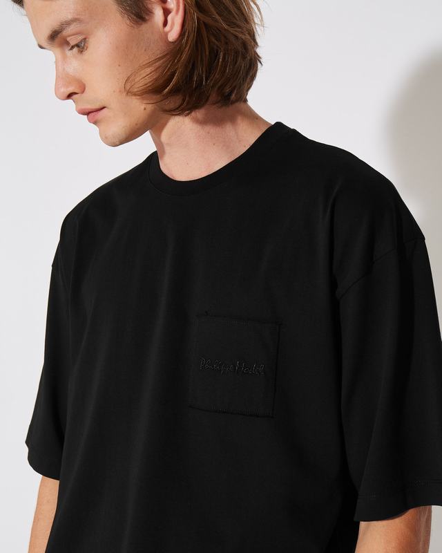 Philippe Model T-Shirt Maurice da Uomo Nera in Jersey Italia
