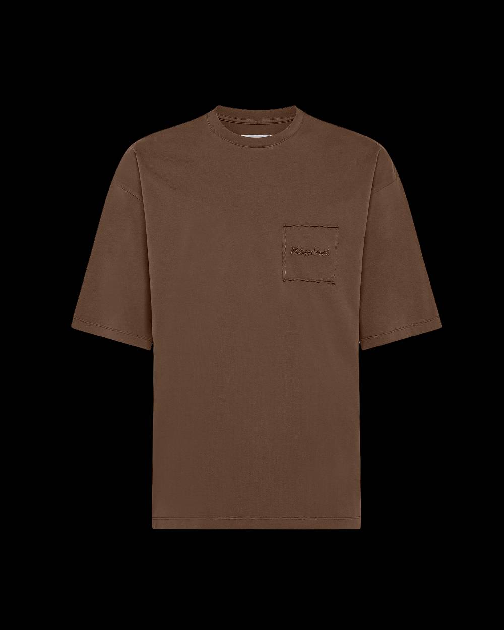 Philippe Model T-Shirt Maurice da Uomo Marrone Noce in Jersey Nuovo