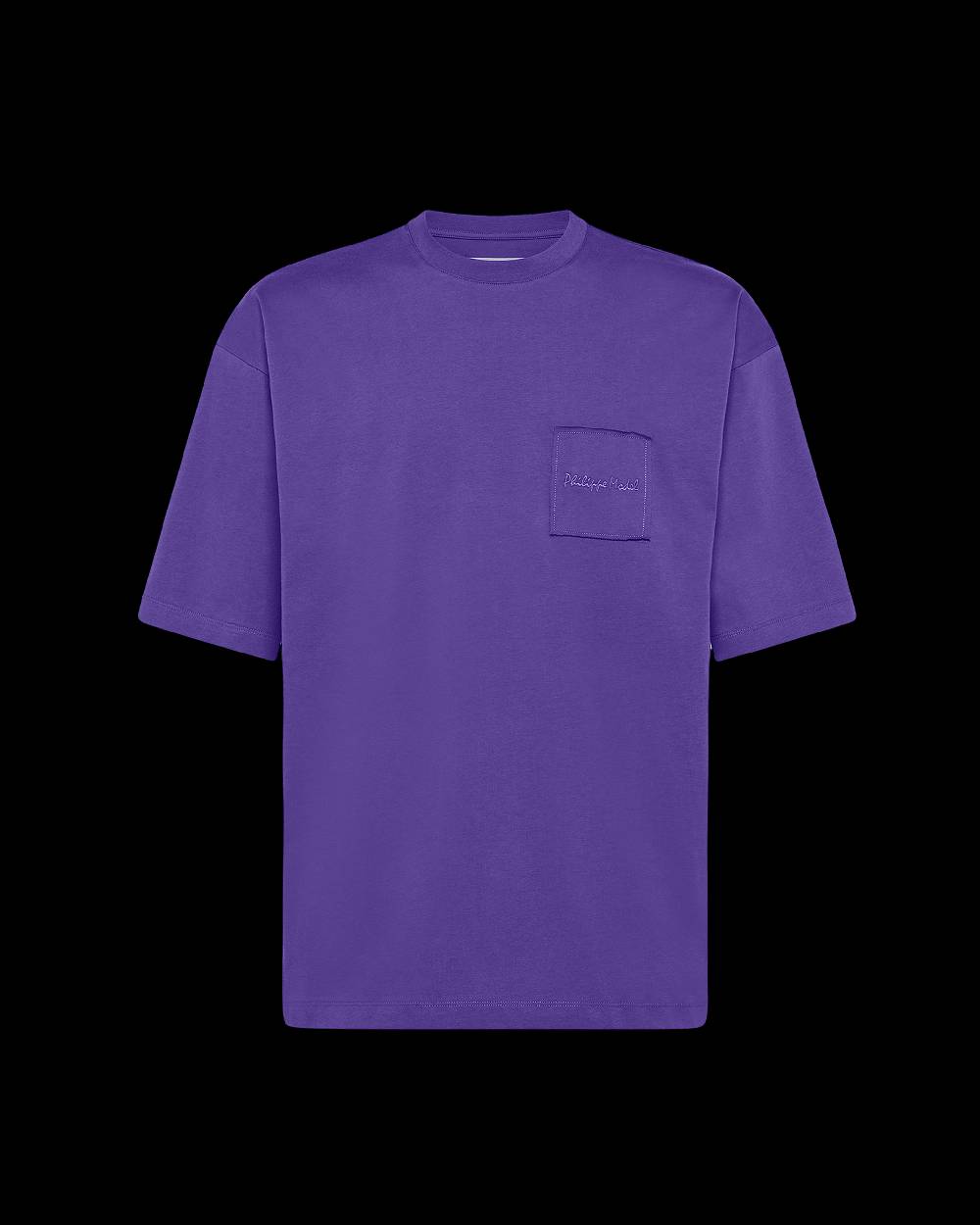 Philippe Model T-Shirt Maurice da Uomo Viola in Jersey Qualità