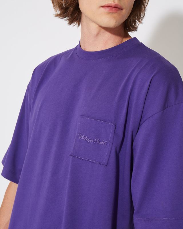 Philippe Model T-Shirt Maurice da Uomo Viola in Jersey Qualità