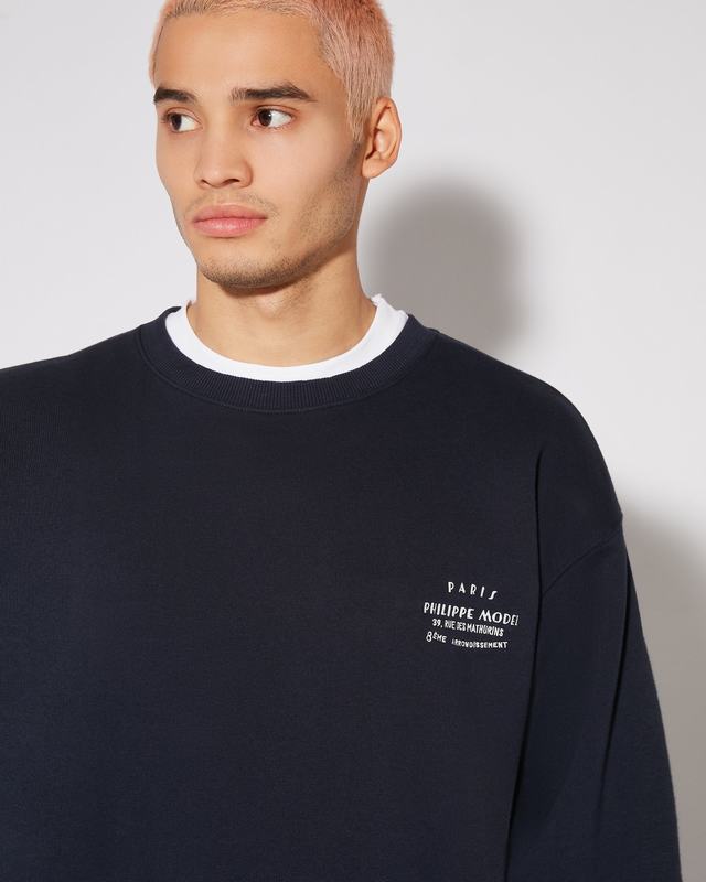 Philippe Model Felpa girocollo Benjamin da Uomo Blu in Jersey Vendita