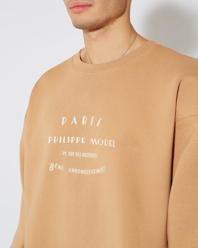 Philippe Model Felpa girocollo Benjamin da Uomo Marrone in Jersey Promozione