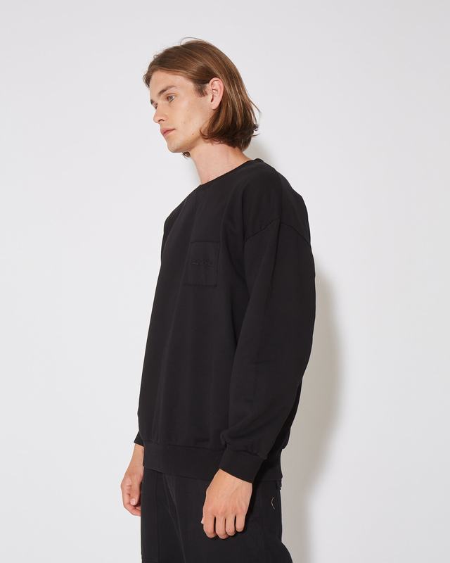 Philippe Model Felpa girocollo BASTIEN da Uomo Nera in Jersey Spedizione Gratuita