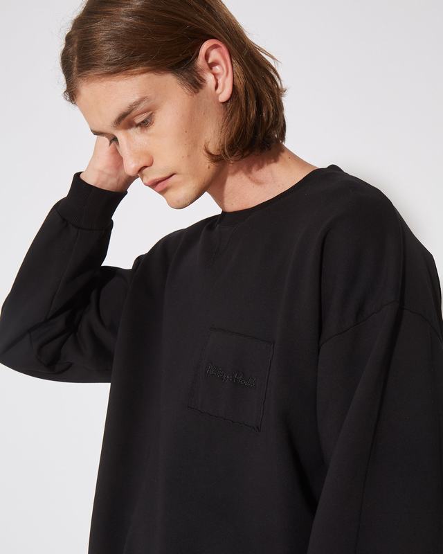 Philippe Model Felpa girocollo BASTIEN da Uomo Nera in Jersey Spedizione Gratuita